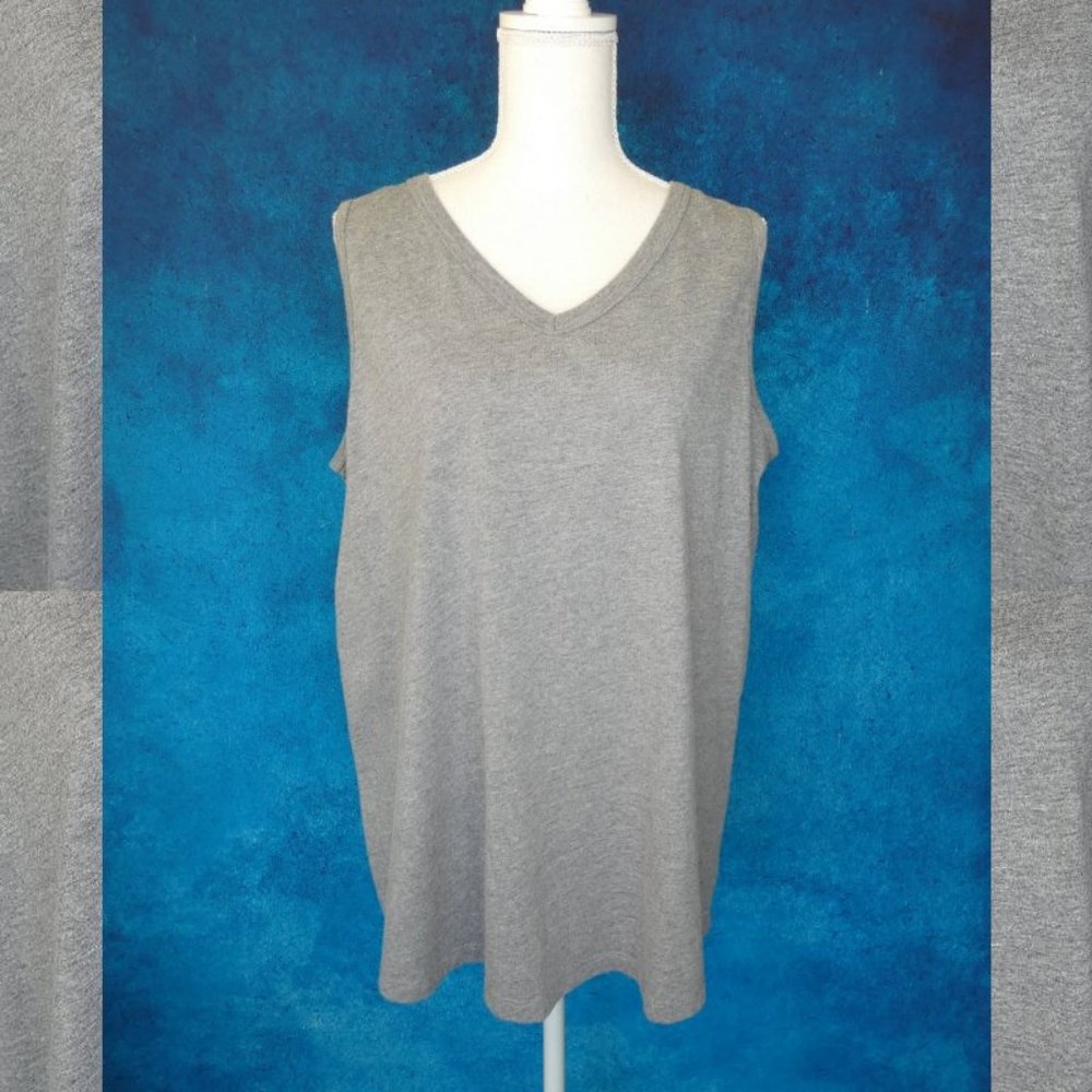 Roaman's Grey Gray Tank Top Size L 18/20